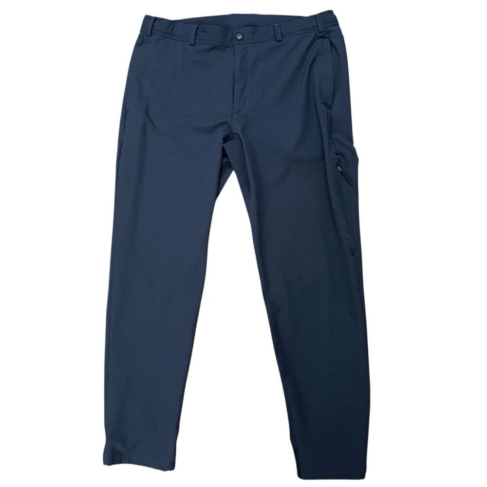 Mack Weldon Radiux Flex Jogger Pants Mens Size L Stretch Zip Pocket Blue